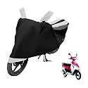 Euro Care Scooty Cover Compatible with Scooty Pep Plus with Mirror Pocket,Dustproof, Windproof, Belt Buckle, Scooty Pep Plus Scooty Cover- Black-White - 1 Unit