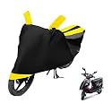 Euro Care Scooty Cover Compatible with Scooty Streak with Mirror Pocket,Dustproof, Windproof, Belt Buckle, Scooty Streak Scooty Cover- Black-Yellow - 1 Unit