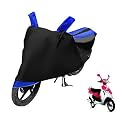 Euro Care Scooty Cover Compatible with Scooty Pep Plus with Mirror Pocket,Dustproof, Windproof, Belt Buckle, Scooty Pep Plus Scooty Cover- Black-Blue - 1 Unit