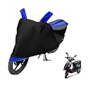 Euro Care Scooty Cover Compatible with Scooty Streak with Mirror Pocket,Dustproof, Windproof, Belt Buckle, Scooty Streak Scooty Cover- Black-Blue - 1 Unit