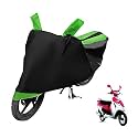 Euro Care Scooty Cover Compatible with Scooty Pep Plus with Mirror Pocket,Dustproof, Windproof, Belt Buckle, Scooty Pep Plus Scooty Cover- Black-Green - 1 Unit