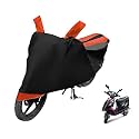 Euro Care Scooty Cover Compatible with Scooty Streak with Mirror Pocket,Dustproof, Windproof, Belt Buckle, Scooty Streak Scooty Cover- Black-Orange - 1 Unit
