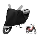 Euro Care Scooty Cover Compatible with Super XL with Mirror Pocket,Dustproof, Windproof, Belt Buckle, Super XL Scooty Cover- Black-Silver - 1 Unit