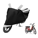 Euro Care Scooty Cover Compatible with Super XL with Mirror Pocket,Dustproof, Windproof, Belt Buckle, Super XL Scooty Cover- Black-White - 1 Unit
