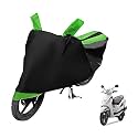 Euro Care Scooty Cover Compatible with Wego with Mirror Pocket,Dustproof, Windproof, Belt Buckle, Wego Scooty Cover- Black-Green - 1 Unit