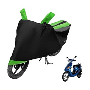 euro care scooty cover compatible with yo exl heatproof mirror pocket dustproof belt amp buckle yo exl scooty cover - 1 unit black-green