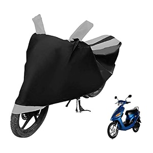euro care scooty cover compatible with yo exl heatproof mirror pocket dustproof belt amp buckle yo exl scooty cover - 1 unit black-silver