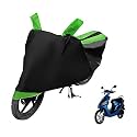 Euro Care Scooty Cover Compatible with Yo EXL, Heatproof, Mirror Pocket, Dustproof, Belt &amp; Buckle, Yo EXL Scooty Cover - 1 Unit, Black-Green
