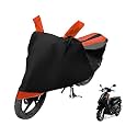 Euro Care Scooty Cover Compatible with Yo EXL, Heatproof, Mirror Pocket, Dustproof, Belt &amp; Buckle, Yo EXL Scooty Cover - 1 Unit, Black-Orange