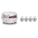 Euro Cuisine YM80 Yogurt Maker,White & Glass Jars for Yogurt Maker, Set of 8