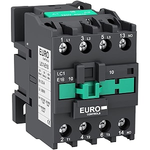 eurocontrols euro controls power contactor lc1e series - volts 220 ac - 3 pole - copper coil heavy duty mechanical contactor with silver alloy wire connector 18 amps 3pole