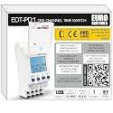 EuroControls Euro EDT-PD1 German Tech - 24 to 265 V AC/DC - LCD Backlit - 50 Programs Daily/Weekly/Pulse/Holiday Modes - Programmable Electronic Timer Switch with Volt Free Output Option