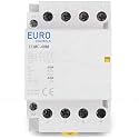 EuroControls Euro Modular Power Contactor ECMC Series - Volts 230 AC - Copper coil heavy duty - Low switching noise - Din mounting compact size - fits in MCB Distribution box (40A 4NO 4Pole 230v)
