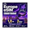 Europe eSIM 1.8GB - 3 Days 5G LTE Hotspot No Physical SIM