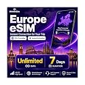 Europe eSIM Unlimited - 7 Days 5G LTE Hotspot No Physical SIM