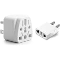 Unidapt International Travel Plug Adapter for USA, 2 Pieces, White
