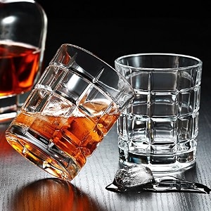 european premium crystal whiskey glasses set of 6-310ml transparent imported big square whisky glass for scotch bourbon liquor drink glasses