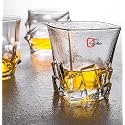 European Premium Crystal Whiskey Glasses Set of 6-320ml, Transparent Stylish Heavy Base Bar Whisky Glass for Drinking - Perfect for Party, Bar, Pub, Restaurant, Home