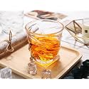 European Premium Curve Line Design Whiskey Glasses Set of 6-320ml, Transparent, Bar Glass for Drinking Whisky, Bourbon, Scotch, Cocktails, Cognac - Old Fashioned Cocktail Tumblers