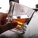European Premium Square Whiskey Glasses Set of 6, 320ml, Transparent Stylish Ring Design Bar Whisky Glass for Drinking Bourbon, Scotch, Cocktails, Cognac - Old Fashioned Cocktail Tumblers