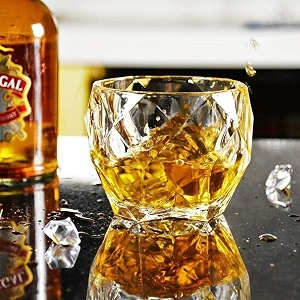 european premium whiskey glasses set of 6-350ml transparent crystal design whisky glasses for home party bar pub restaurant great gift idea for whiskey lover