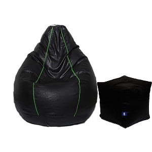 super comfy leatherette bean bag and puffy cover set of 2 without beans