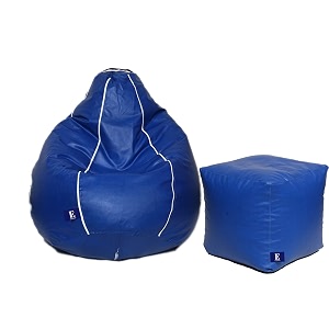 super comfy leatherette bean bag and puffy cover set of 2 without beans