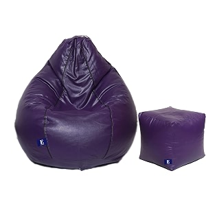 super comfy leatherette bean bag and puffy cover set of 2 without beans