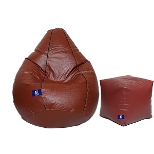 super comfy leatherette bean bag and puffy cover set of 2 without beans