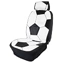 Eurow Varsity Sports PVC Vinyl Seat Cover with Headrest, Universal Fit for Cars, Trucks, SUVs, Water & Scratch Resistant, Easy Install, Sport Design, Compatible with Low-Back Seats & Airbags, Soccer