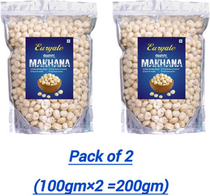 euryale natural high protein makhana lotus seeds 100gm fox nut 2 x 100 g