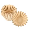 EUSOAR 1-2 Cup Small Size Coffee Filters, Pack of 100 Disposable Natural Brown Unbleached Coffee Filter Paper Basket, for Home Commercial Dripper, Compatible for Pour Over and Drip Coffee Makers