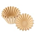 EUSOAR 1-2 Cup Unbleached Coffee Filters, Pack of 50 Disposable Natural Brown Paper Coffee Filter, for Small Basket Style Single Pour Over and Drip Coffee Makers, for Home Commercial
