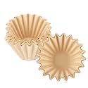 EUSOAR 1-4 Cup Coffee Paper Filters, Pack of 50 Natural Brown Unbleached Disposable Coffee Filter, Fits Small Basket Style Single Serve Pour Over and Drip Coffee Makers, for Home Office Use
