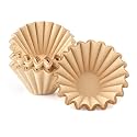 EUSOAR 1-4 Cup Disposable Coffee Filters, 100 count Filter Replacement, Natural Brown Unbleached, fit small Basket Style Single Serve Coffee Makers, for Home Office Use Pour Over and Drip Coffee Maker