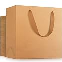 EUSOAR 50pcs 12.5" x4.5" x11" Kraft Paper Bags with Handles, Brown Kraft Paper Bags, Retail Handle Bags, Merchandise Bags, Wedding Party Bags