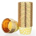 EUSOAR Cupcake Cups, 50pcs 3.5oz Yellow White Foil Baking Cupcake Liners