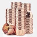 EUSOAR Cupcake Liners, 200pcs 3.5oz Disposable Ramekins Muffin Dessert Containers, Aluminum Foil Wrappers Paper Cupcake Liners Mini Cheesecakes Cups Holder for Birthday Wedding Party-Rose Gold