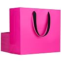 EUSOAR Gift Bags with Handles, 20pcs 12.5"x4.5"x11" Hot Pink Paper Bag Bulk, Gift Wrap Treat Thank You Shopping Wrapping Bags for Wedding Party Favors Bridesmaid Bridal Birthday