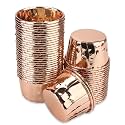 EUSOAR Gold Cupcake Cups, 1.9" x 1.6" x2.7" Disposable Muffin Liners 50pcs, Rose Gold Cupcake Baking Cups, Little Baking Cups, Ramekin Aluminum Cupcake Tip Pan Ramekin Holders