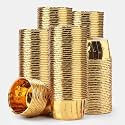 EUSOAR Gold Cupcake Liners, 200pcs 3.5oz Disposable Muffin Foil Cupcake Ramekins, Aluminum Wrappers Paper Cake Containers Mini Cheesecakes Cups Dessert Holders for Birthday Wedding Party Festival