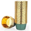EUSOAR Green Cupcake Liners, 50pcs 3.5oz Aluminum Foil Baking Cupcake Cups