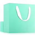 EUSOAR Kraft Bags with Handles, 20pcs 12.5" x 4.5" x 11" Kraft Paper Bag Bulk, Shopping Bags with Handle for Lunch Merchandise Party Wedding Birthday