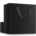 EUSOAR Large Black Gift Wrap Bags, 20pcs 12.5"x4.5"x11" Kraft Paper Black Shopping Bags with Handles Bulk,Retail Wrapping Bags for Business, Craft Grocery, Boutique, Party Favor, Wedding