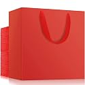 EUSOAR Large Gift Bags, 50 Pack 12.5x4.5x11 inches Red Birthday Gift Bags with Handles, Paper Bags Shopping Bags for Business Craft Grocery Boutique Party Favor Wedding
