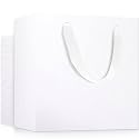 EUSOAR Large Gift Wrap Bags in Bulk, 50 Pack 12.5x4.5x11 inches White Paper Bags with Handles, Heavy Duty Totes for Wedding, Grocery, Boutique, Retail, Business, Party Favors, Baby Showers, Birthdays