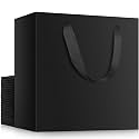 EUSOAR Large Gift Wrap Bags Bulk, 25 Pack 12.5x4.5x11 inches Black Heavy Duty Paper Bags with Handles, for Business, Grocery, Boutique, Retail, Wedding, Party Favors, Baby Showers, Birthdays