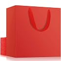 EUSOAR Large Red Shopping Bags, 25 Pack 12.5x4.5x11 inches Gifts Wrap Bags Handles Bulk, Merchandise Retail Wrapping Bags for Business, Craft Grocery, Boutique, Party Favor, Wedding