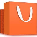 EUSOAR Orange Gift Bags, 50pcs 12.5"x4.5"x11" Large Gift Paper Wrap Bags With Handles, Merchandise Retail Paper Shopping Wrapping Bag for Small Business Grocery Boutique Wedding Bridal Party Favor