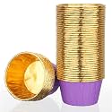EUSOAR Purple Cupcake Liners, 50pcs 3.5oz Aluminum Baking Cups for Cupcake